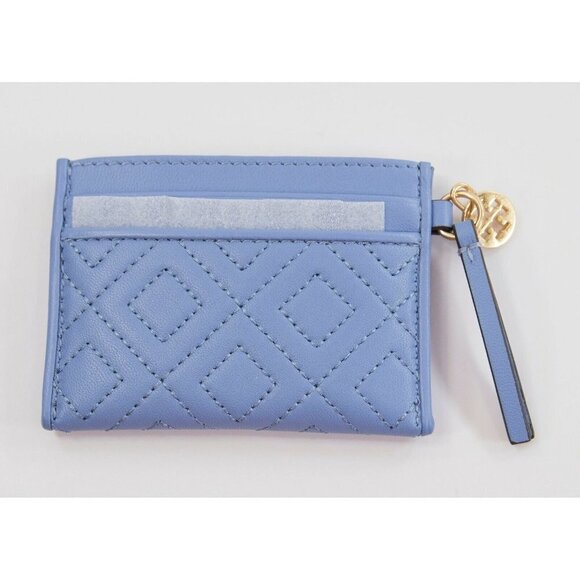 Tory Burch Fleming Larkspur Quilted Leather Card Coin Case Mini Key Wallet NWT - Picture 5 of 5